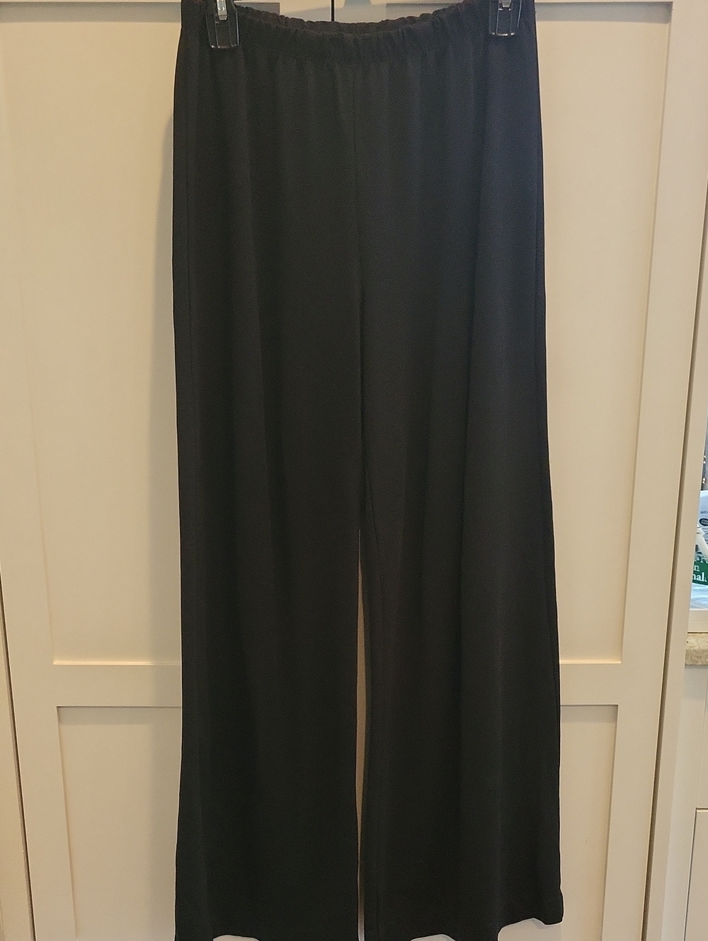 bryn Walker Black Wide-Leg Ponte Pull-On Pants